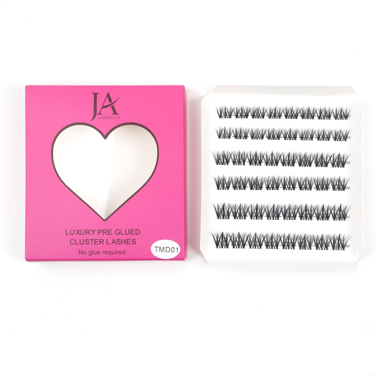 Luxury Preglued Cluster Lashes | No Glue Needed | Reusable DIY Lash Extensions | Tweezers Included | JA LASHES & CO