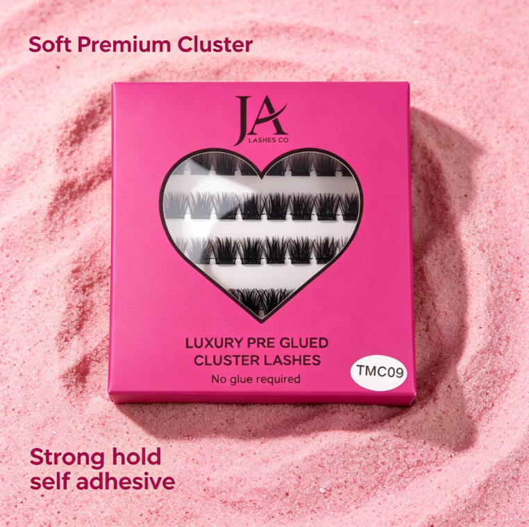 Luxury Preglued Cluster Lashes | No Glue Needed | Reusable DIY Lash Extensions | Tweezers Included | JA LASHES & CO