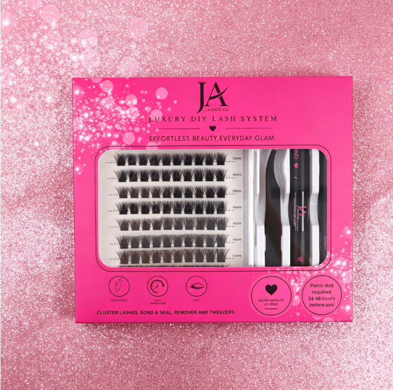 Luxury DIY Cluster Lash Extension Kit | Waterproof Bond & Seal | XL Cluster Lash Tray | Lash Remover & Tweezers | JA LASHES & CO
