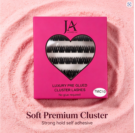 Luxury Preglued Cluster Lashes | No Glue Needed | Reusable DIY Lash Extensions | Tweezers Included | JA LASHES & CO