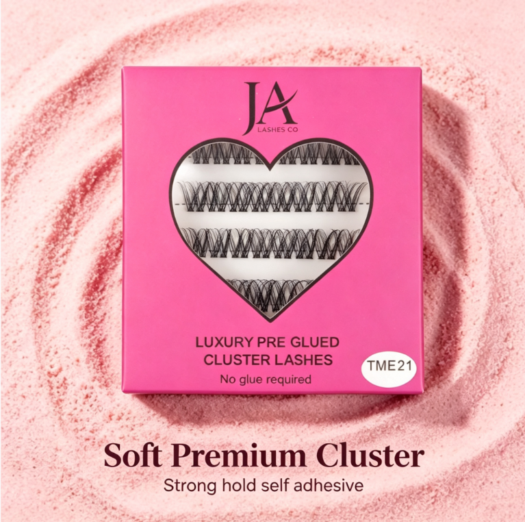 Luxury Preglued Cluster Lashes | No Glue Needed | Reusable DIY Lash Extensions | Tweezers Included | JA LASHES & CO