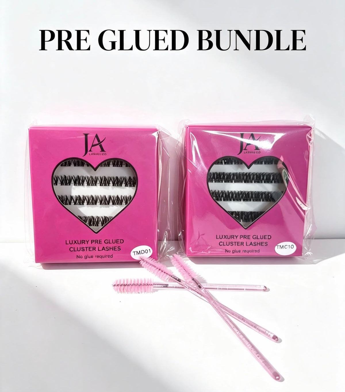 Pre-Glued Lash Bundle (you pick the style) - 2 x Pre-glued Cluster Lashes & Tweezer - No Glue Needed