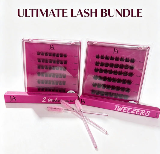 Ultimate Lash Bundle - 2 x DIY Premium Cluster Lash Trays (you pick the styles), Waterproof Stronghold Bond & Seal & Tweezers