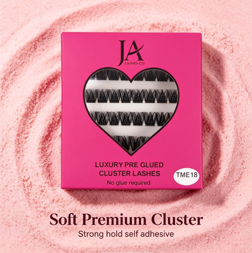 Luxury Preglued Cluster Lashes | No Glue Needed | Reusable DIY Lash Extensions | Tweezers Included | JA LASHES & CO